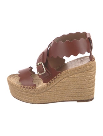 Chloé Leather Scalloped Accent Espadrilles