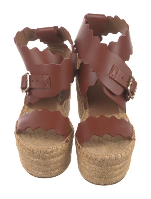 Chloé Leather Scalloped Accent Espadrilles