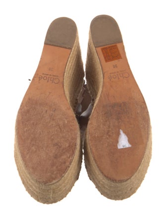 Chloé Leather Scalloped Accent Espadrilles