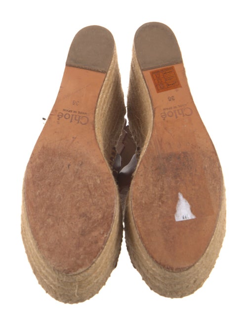 Chloé Leather Scalloped Accent Espadrilles