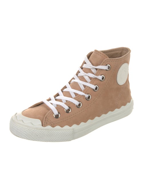 Chloé Suede Scalloped Accent Sneakers