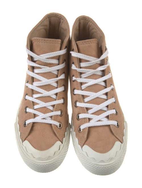 Chloé Suede Scalloped Accent Sneakers