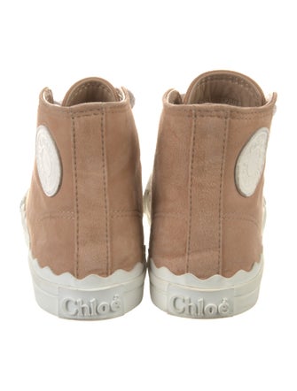 Chloé Suede Scalloped Accent Sneakers