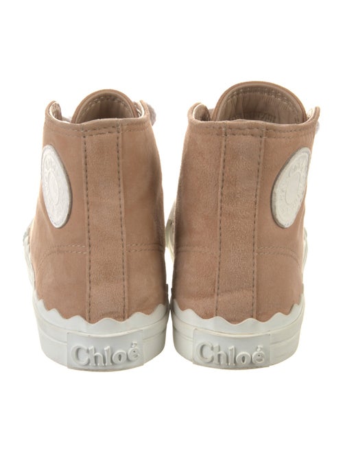Chloé Suede Scalloped Accent Sneakers