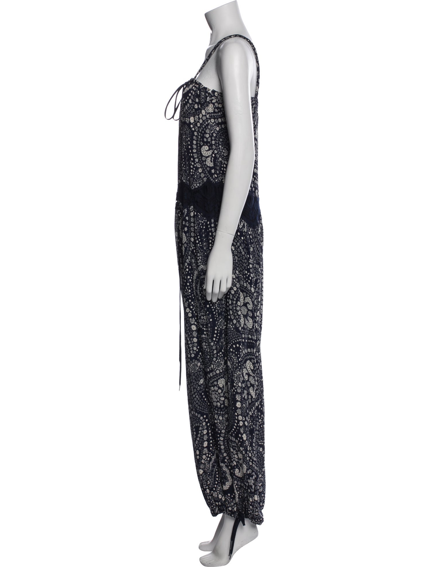 Chloé Printed Square Neckline Jumpsuit