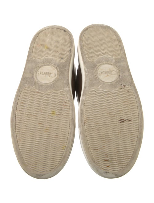 Chloé Leather Scalloped Accent Sneakers