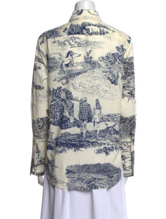 Chloé Printed Long Sleeve Button-Up Top