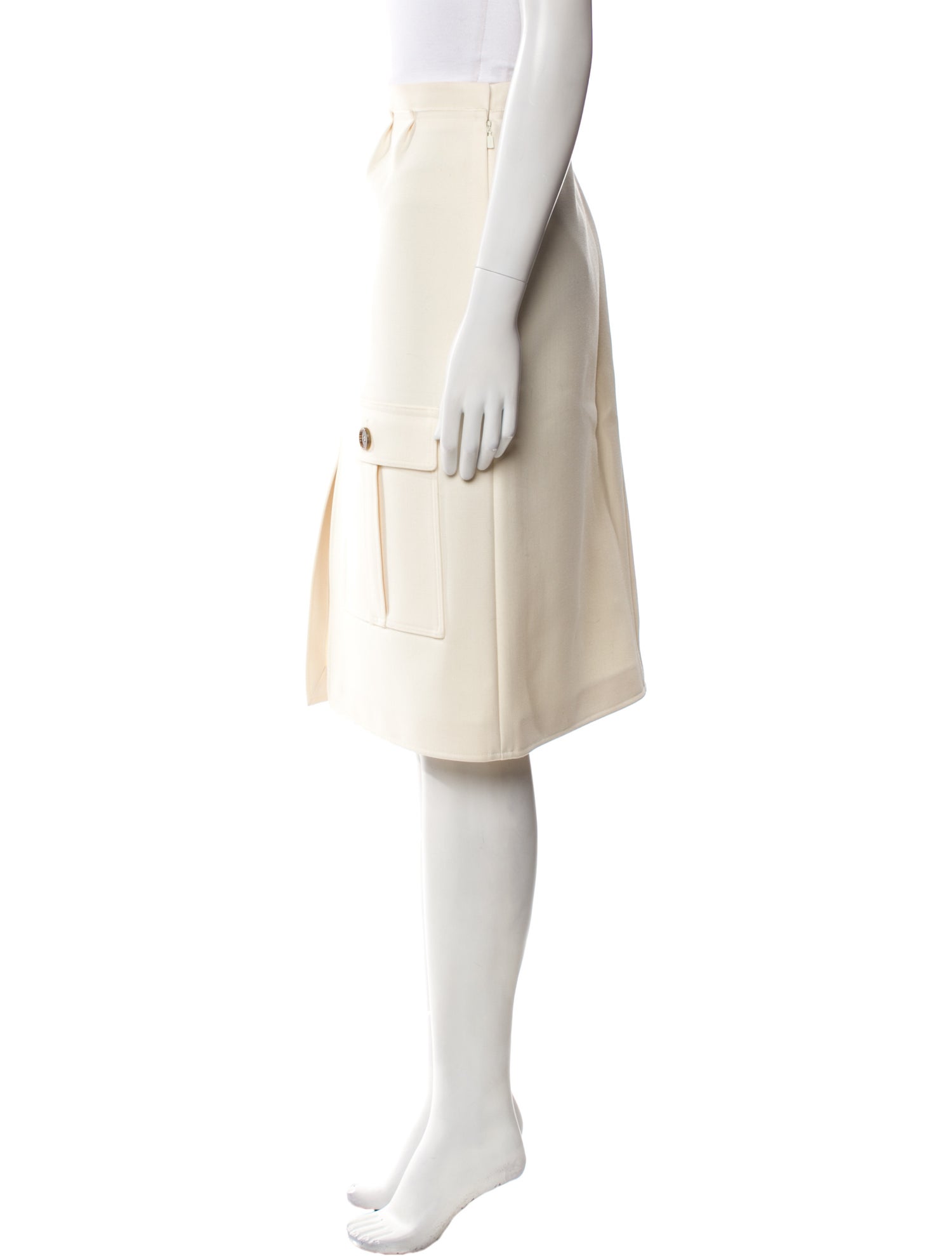 Chloé Pleated Accents Knee-Length Skirt