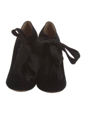 Chloé Velvet Lace-Up Boots