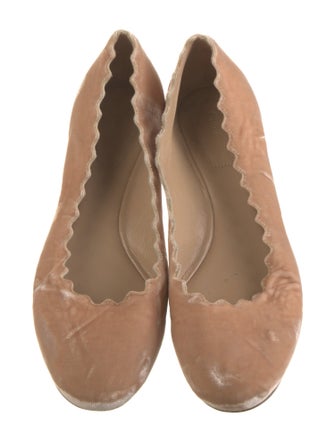 Chloé Velvet Scalloped Accent Ballet Flats