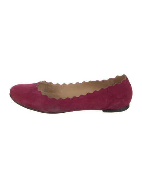 Chloé Suede Scalloped Accent Ballet Flats