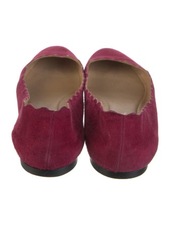 Chloé Suede Scalloped Accent Ballet Flats