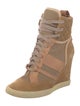 Chloé Suede Colorblock Pattern Lace-Up Boots