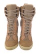 Chloé Suede Colorblock Pattern Lace-Up Boots