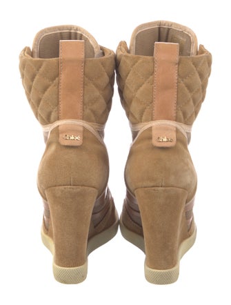 Chloé Suede Colorblock Pattern Lace-Up Boots