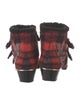 Chloé Wool Plaid Print Western Boots
