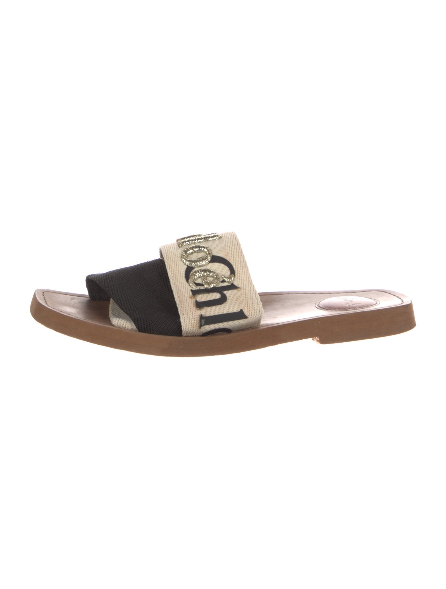 Chloé Printed Embroidered Accent Slides