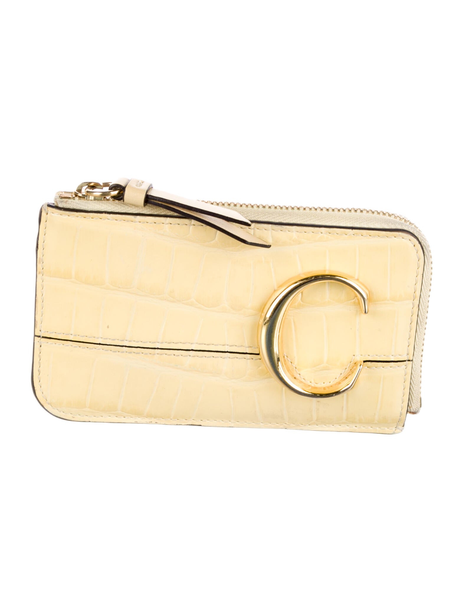 Chloé Embossed Leather Wristlet