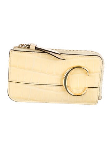 Chloé Wallets Embossed Leather Wristlet