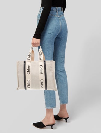 Chloé Canvas Woody Tote Small