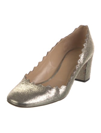 Chloé Leather Scalloped Accent Pumps