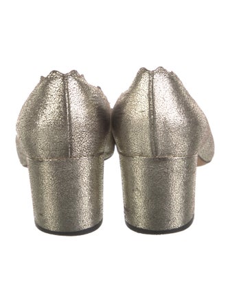 Chloé Leather Scalloped Accent Pumps