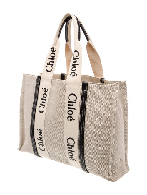Chloé Canvas chloe woody tote Large