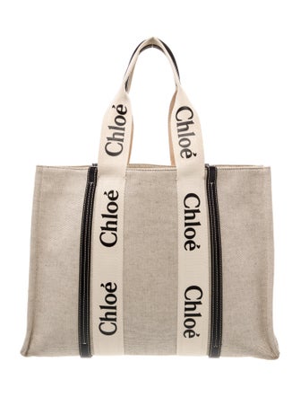 Chloé Canvas chloe woody tote Large