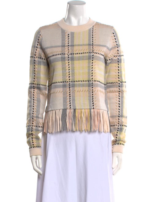 Chloé Wool Plaid Print Sweater