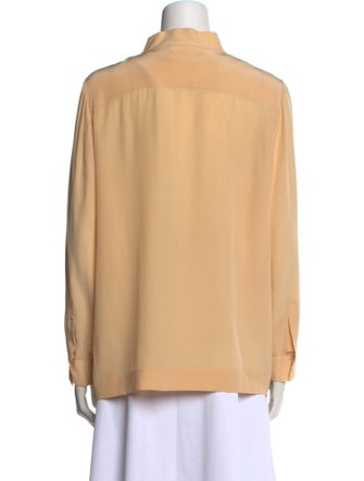 Chloé Silk Tie Neck Button-Up Top