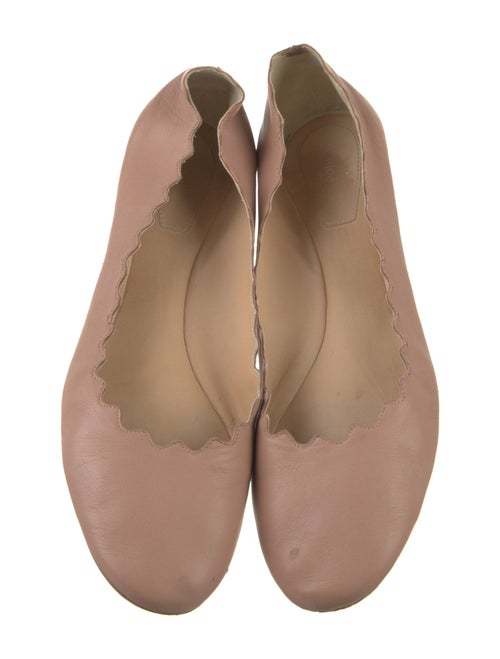 Chloé Leather Scalloped Accent Ballet Flats