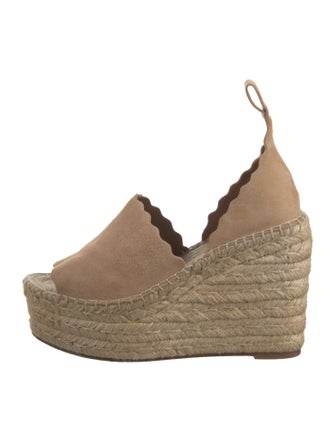 Chloé Suede Scalloped Accent Espadrilles
