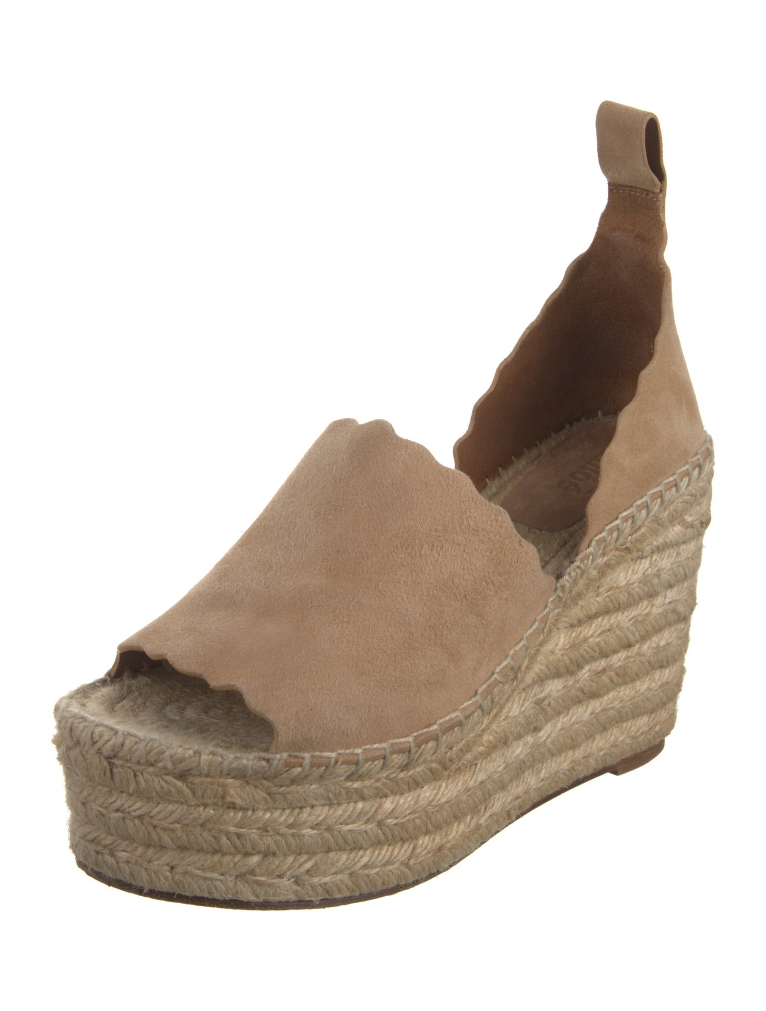 Chloé Suede Scalloped Accent Espadrilles