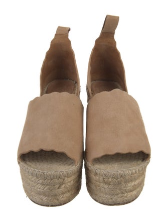 Chloé Suede Scalloped Accent Espadrilles