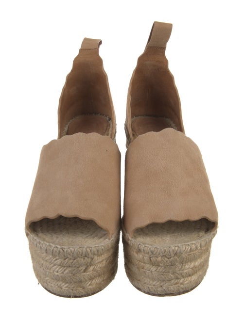 Chloé Suede Scalloped Accent Espadrilles
