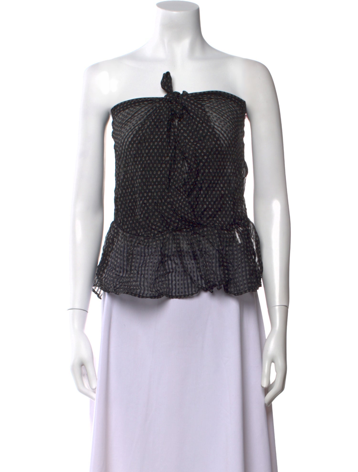 Chloé Silk Polka Dot Print Crop Top