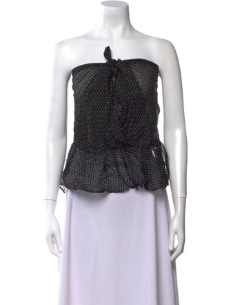 Chloé Silk Polka Dot Print Crop Top