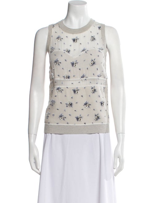 Chloé Floral Print Crew Neck Top