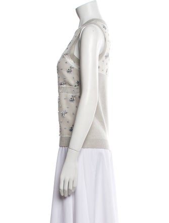 Chloé Floral Print Crew Neck Top