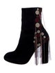 Chloé Suede Beaded Accents Combat Boots