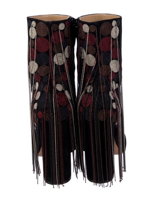 Chloé Suede Beaded Accents Combat Boots