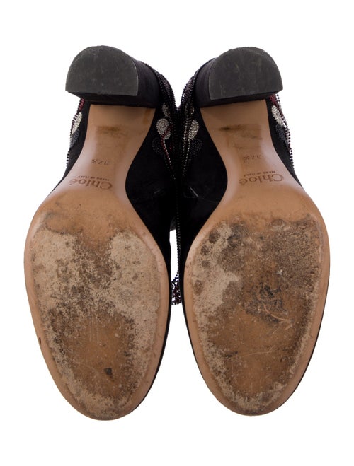 Chloé Suede Beaded Accents Combat Boots