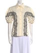Chloé Printed Short Sleeve Button-Up Top