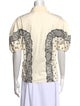 Chloé Printed Short Sleeve Button-Up Top