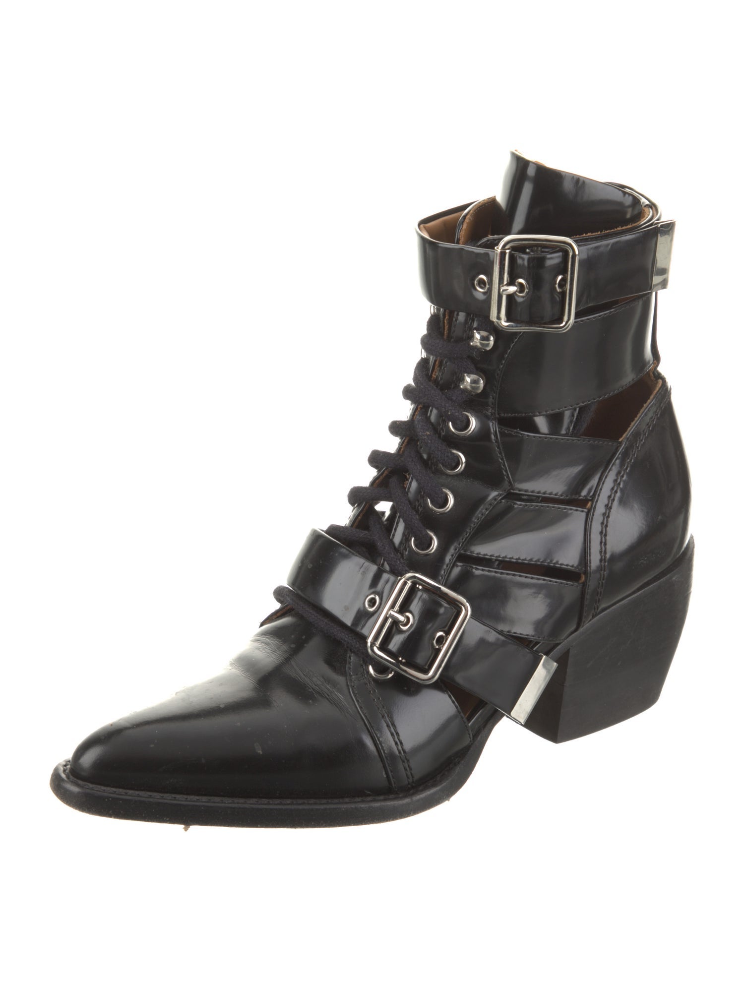 Chloé Leather Lace-Up Boots