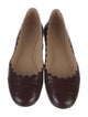 Chloé Leather Scalloped Accent Ballet Flats