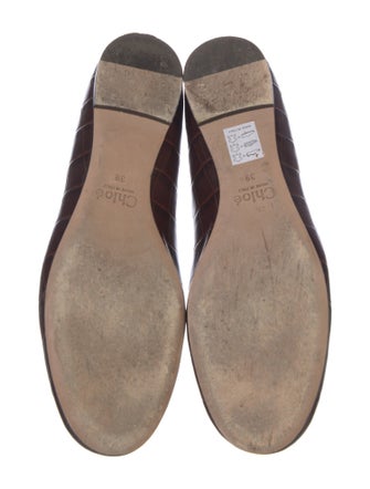 Chloé Leather Scalloped Accent Ballet Flats