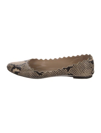 Chloé Leather Animal Print Ballet Flats