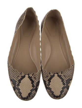 Chloé Leather Animal Print Ballet Flats