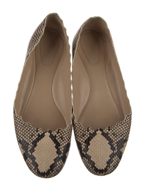 Chloé Leather Animal Print Ballet Flats